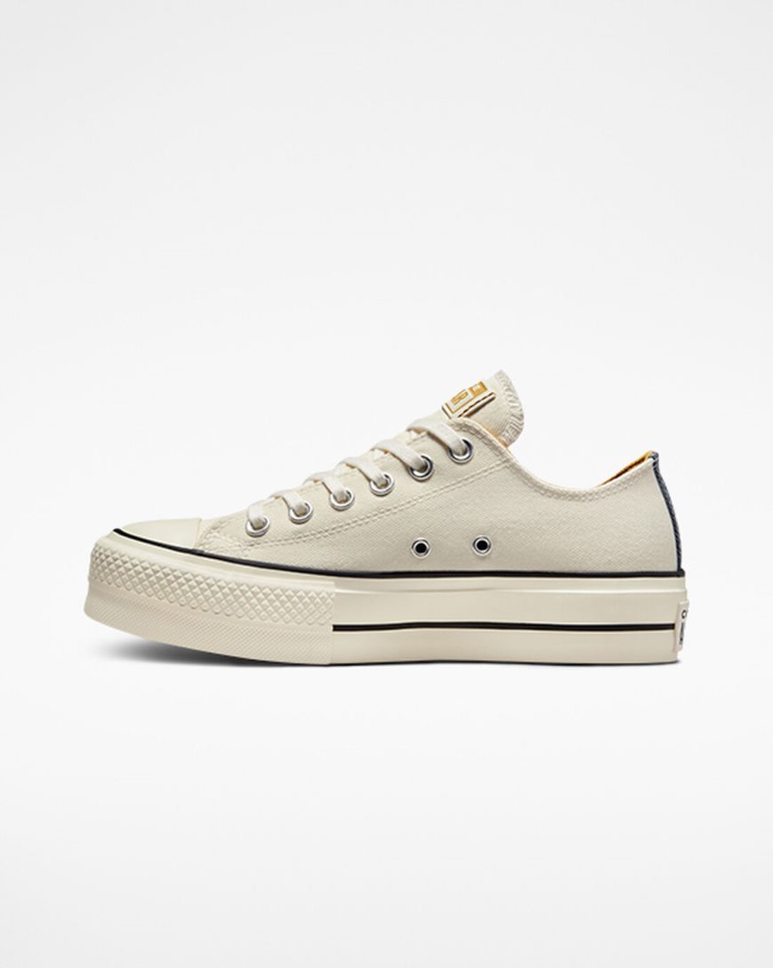 Women's Converse Chuck Taylor All Star Lift Denim & Canvas Low Top Platform Shoes Beige / Navy / Orange | AU 0C896C